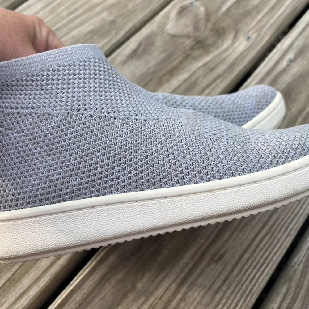 ** Eileen Fisher Gray Sneakers Platform slip on woven knit tenns shoes 5.5